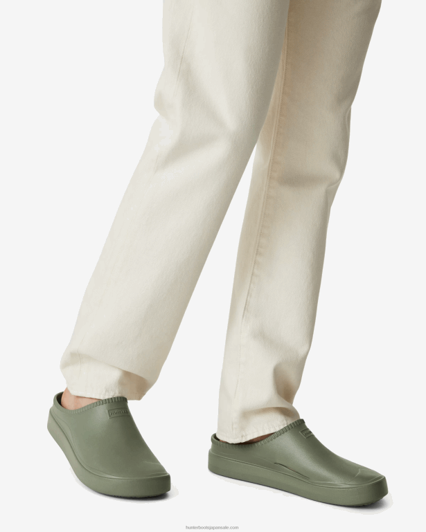 男性 Hunter 緑色の苔 イン/アウトブルーム下駄 8460V100