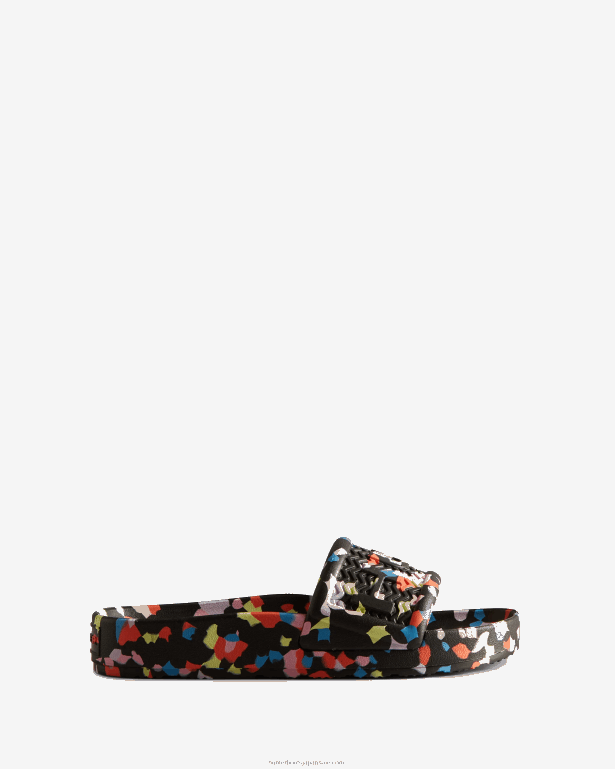 女性 Hunter 黒 ブルーム大理石の滑り台 8460V108