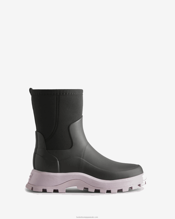 女性 Hunter ブラック/テンパーモーブ シティ エクスプローラー ショート ネオプレン ブーツ 8460V163