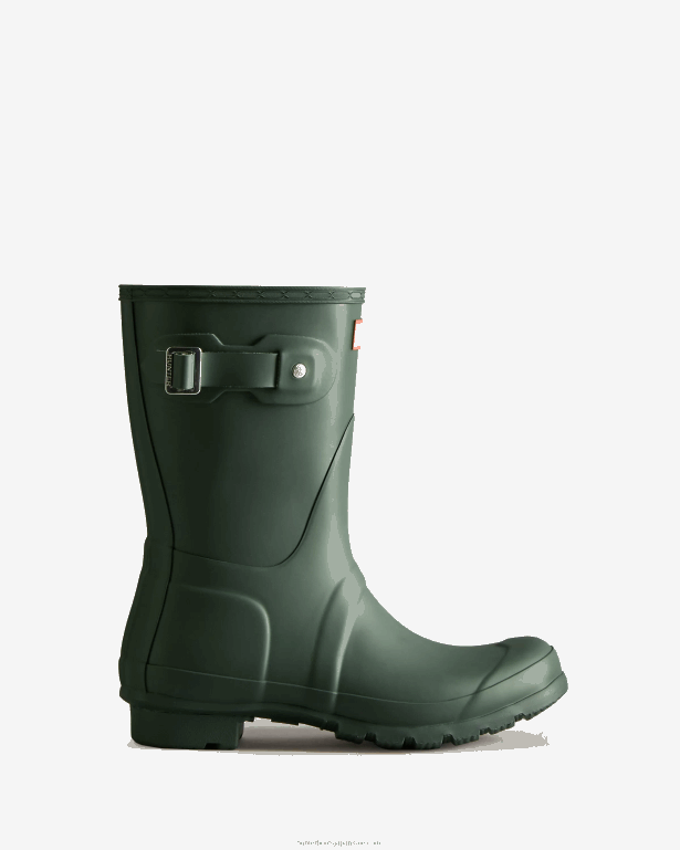 女性 Hunter 緑 オリジナルショートレインブーツ 8460V18