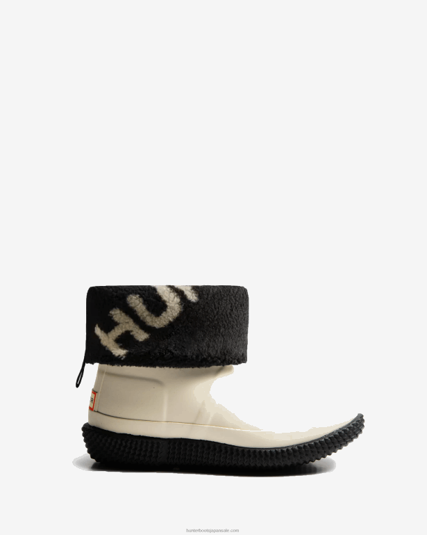 女性 Hunter 白い柳 インサレーテッド ロールトップ ロゴ ビーガン ムートンブーツ 8460V273