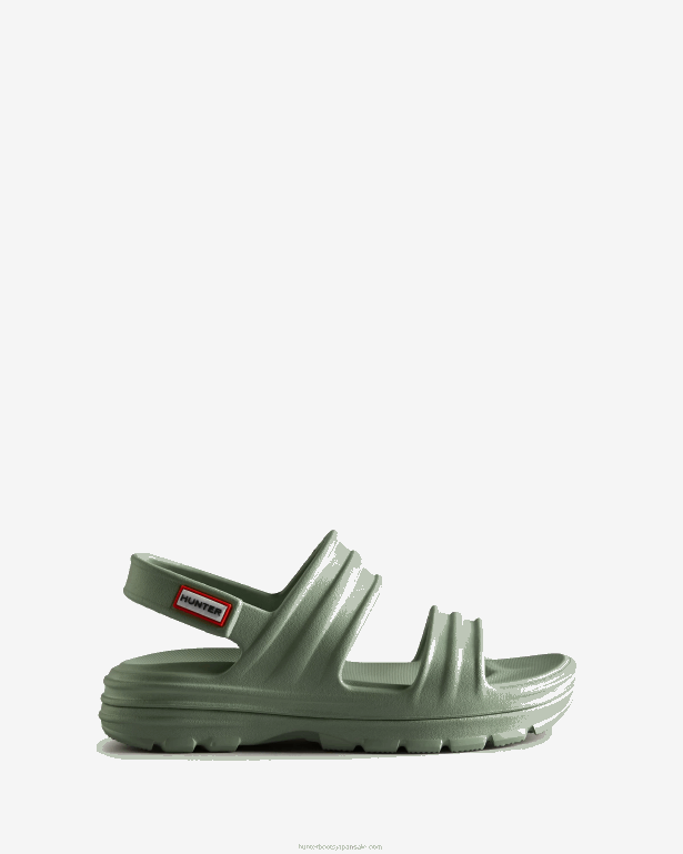 女性 Hunter スイートゲイルグリーン ブルームサンダル 8460V287