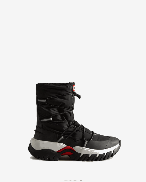 女性 Hunter 黒 断熱リサイクルポリエステルスノーブーツ 8460V321