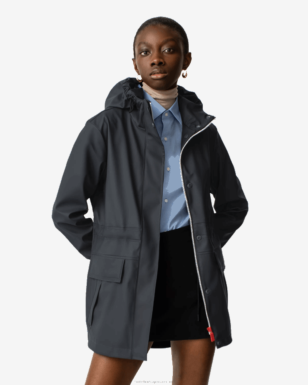 女性 Hunter 海軍 軽量防水レインジャケット 8460V337