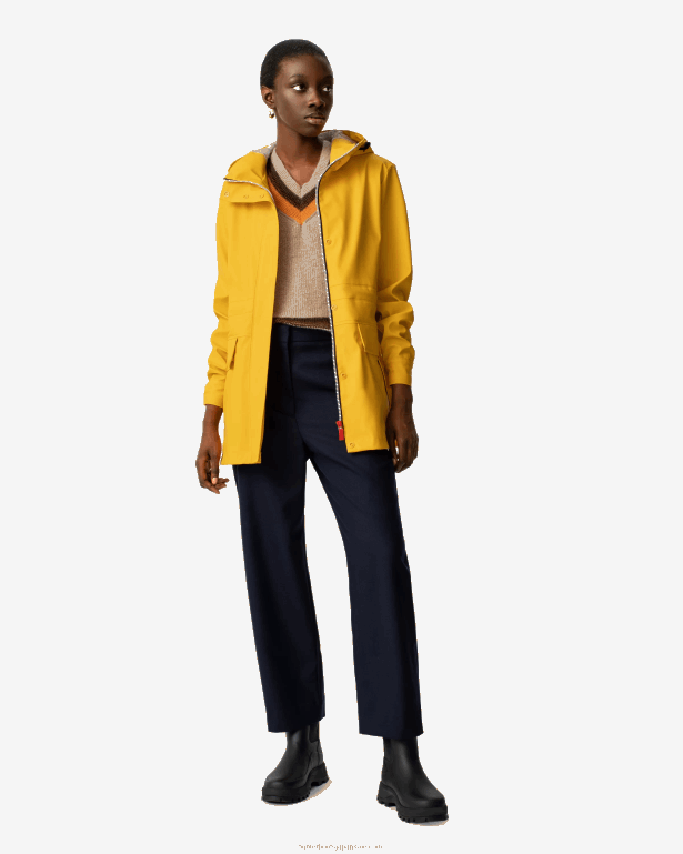 女性 Hunter 黄色 軽量防水レインジャケット 8460V338