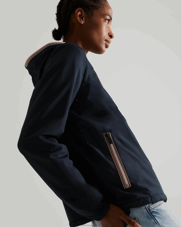 女性 Hunter 海軍 リサイクルされた軽量パッカブルジャケット 8460V357