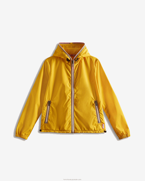 女性 Hunter 黄色 リサイクルされた軽量パッカブルジャケット 8460V358