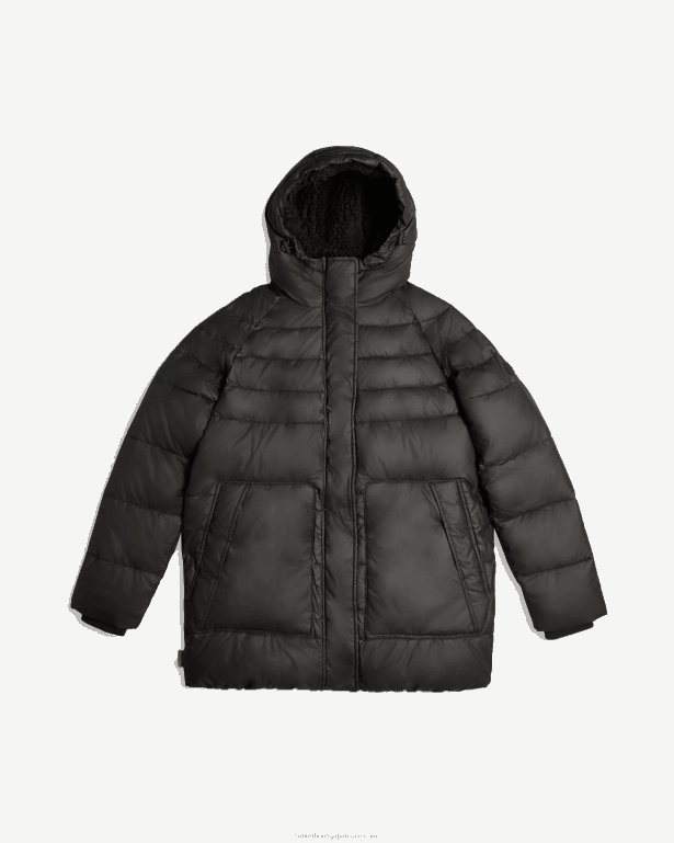 女性 Hunter 黒 イントレピッド インサレーテッド ミッド パファー ジャケット 8460V362