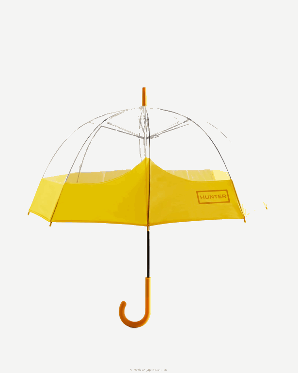 男性 Hunter 黄色 透明な口ひげバブル傘 8460V381