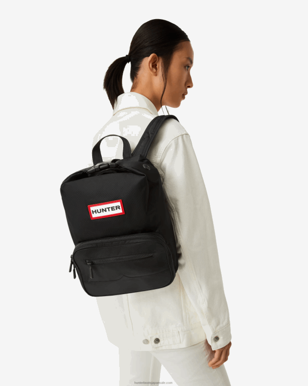男性 Hunter 黒 ミニ ナイロン パイオニア トップ クリップ バックパック 8460V423