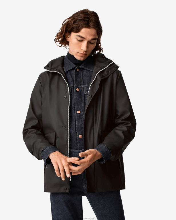 男性 Hunter 黒 軽量防水レインジャケット 8460V601