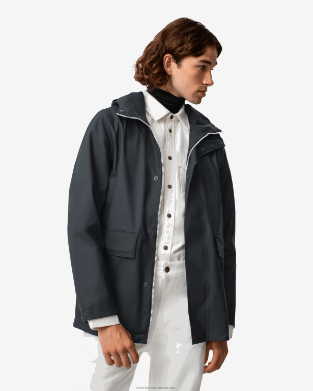 男性 Hunter 海軍 軽量防水レインジャケット 8460V610