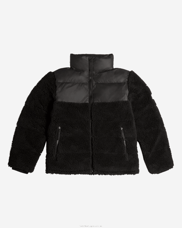 男性 Hunter 黒 ワンダラー ビーガン シアリング インサレーテッド ミッド パファー ジャケット 8460V613