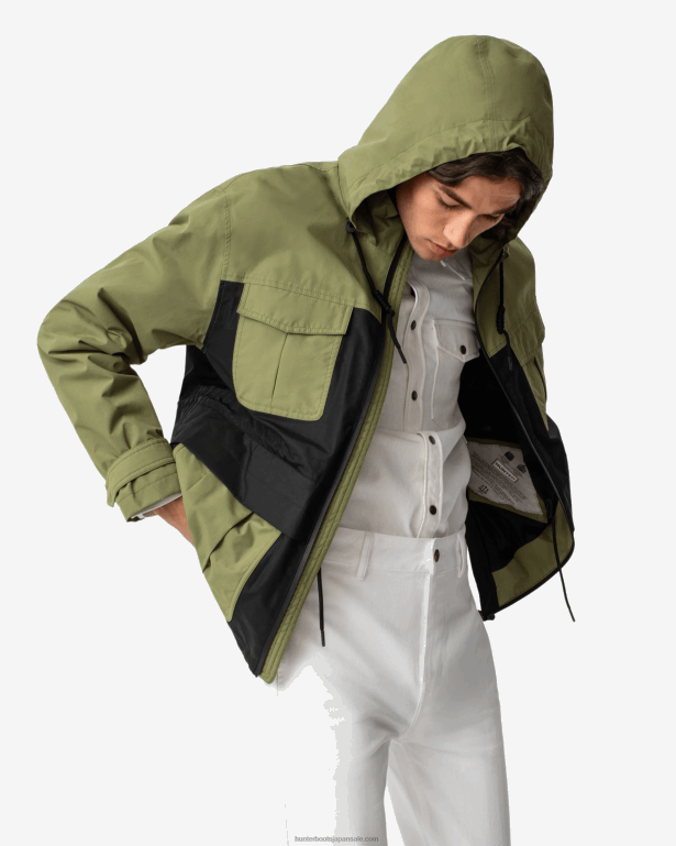 男性 Hunter ユーティリティグリーン/ブラック エクスプローラー リサイクル ナイロン ジャケット 8460V614