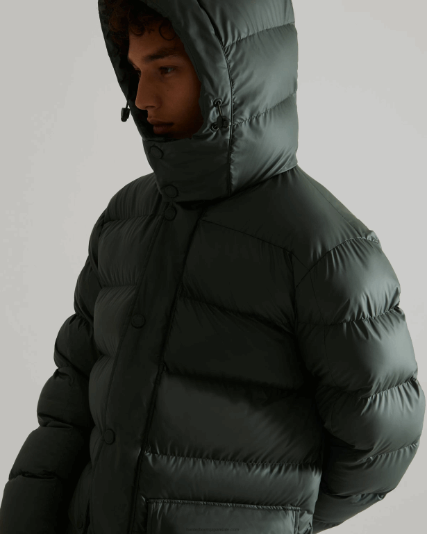 男性 Hunter 北極モスグリーン 断熱ゴム引きフグコート 8460V615